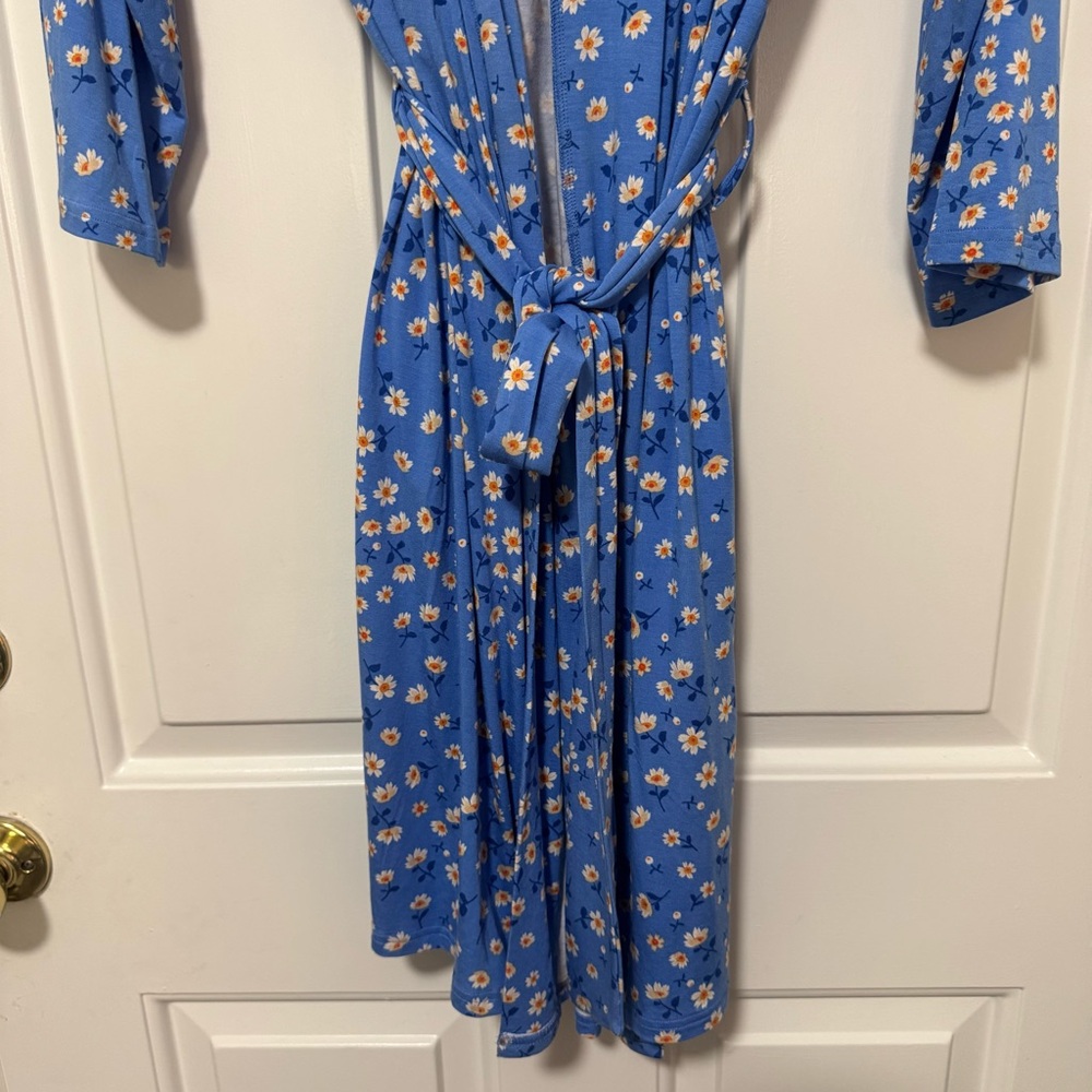 NWT Posh Peanut Robe Aqua Floral Blue Floral Size S/M - Picture 3 of 10